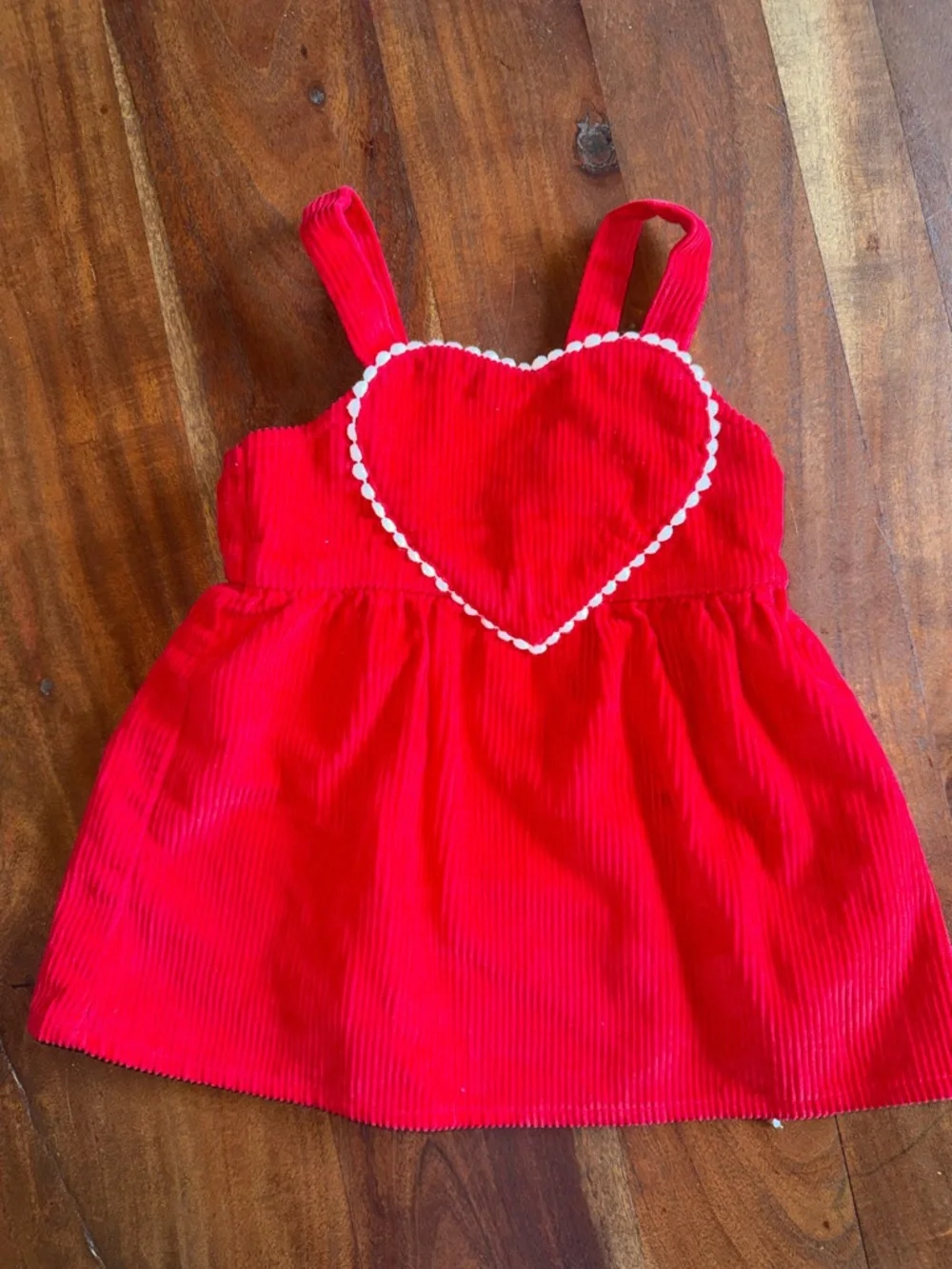 Old Navy Kids Red Heart Appliqué Corduroy Sundress Sleeveless 6-12M